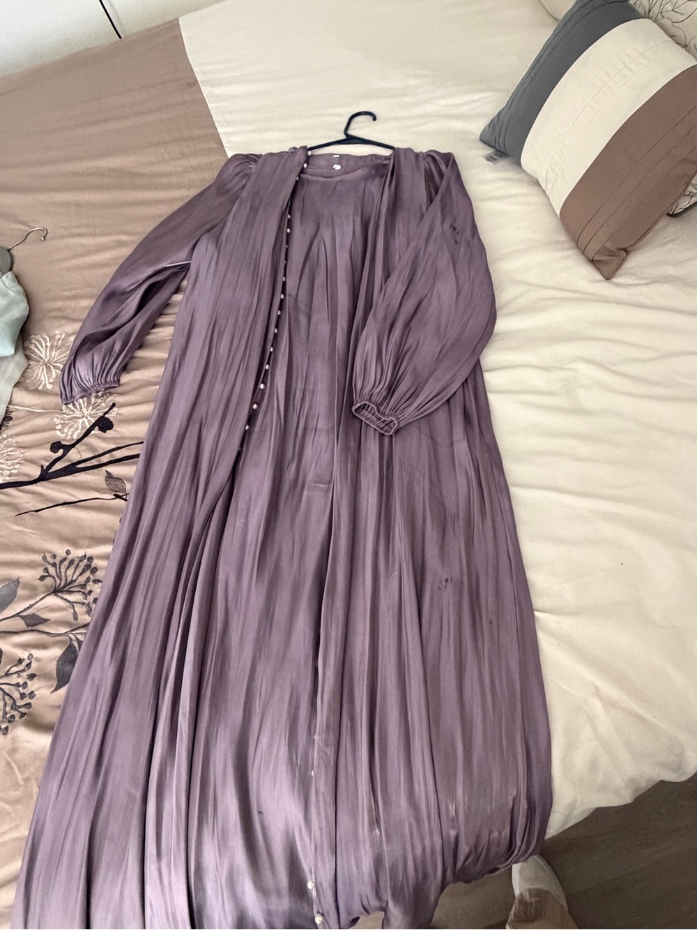 Women's Lavender Pleated Long Dress